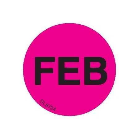 Decker Tape Products Label, DL6724 , MONTHS OF YEAR - FEB , 1" DL6724